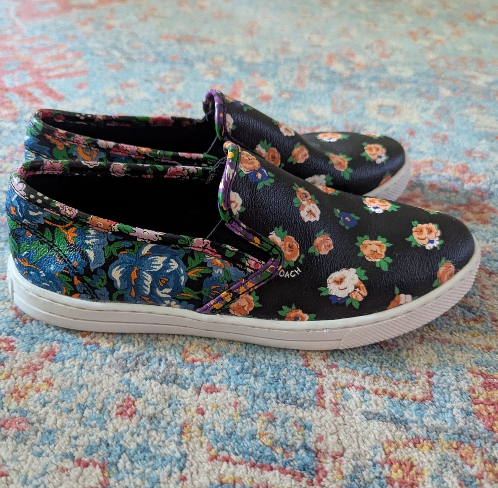 Coach Women's Floral Slip-On Sneakers - Black Multi
